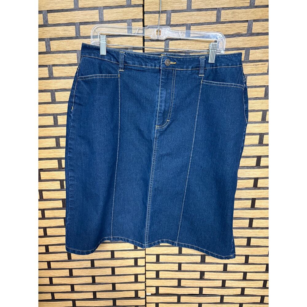 Gloria Vanderlbilt Denim Knee Length Skirt Size 14